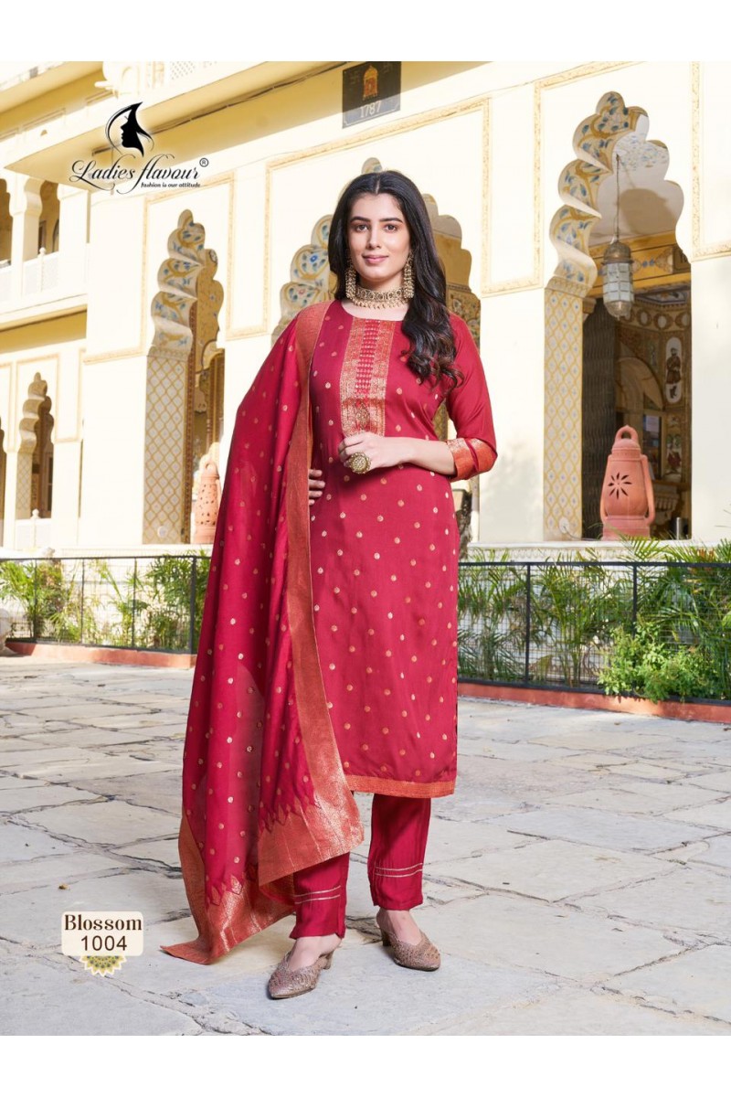 Ladies Flavour Blossom Kurti With Bottom Dupatta Kurtis Collection